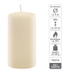 Krémová parafínová svíčka 11,5 cm, 30 h hoření, sada 6 ks