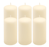 Krémová parafínová svíčka 11,5 cm, 30 h hoření, sada 6 ks