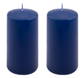 Modrá parafínová svíčka 15 cm, 65 h hoření, sada 2 ks