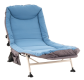 Kempingové lehátko s polštářem, modro-šedé
