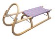Zimní saně sáňky 110cm dřevěné zeleno/fialové