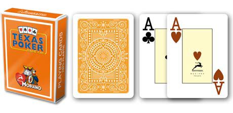 Modiano 2 rohy 100% plastové karty, Oranžové