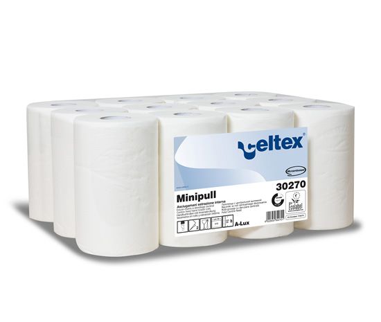 Ručníky Celtex Lux Mini role, papírové, bílé, 12ks, 72m Ručníky Celtex Lux Mini role, papírové, bílé, 12ks, 72m