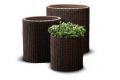 KETER Květináč Cylinder, M, hnědá