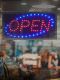 LED tabule Securit LED SIGNS "OPEN" s plastovým rámem