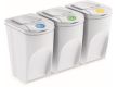 SORTIBOX Odpadkový koš Prosperplast, 3 x 35 l, bílý