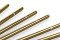 Kovová brčka, rovná + kartáček na čištění, zlatá, 6 ks