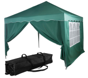  Zahradní stan nůžkový INSTENT BASIC 3x3 m + 2 bočnice, tmavě zelený