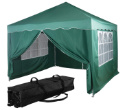 Zahradní stan nůžkový INSTENT BASIC 3x3 m + 4 bočnice, tmavě zelená