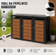 Skříň na 3 popelnice, 80 x 201 x 116 cm, antracit/dřevo