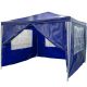 Zahradní párty stan - modrý 3 x 3 m + 4 boční díly
