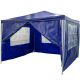 Zahradní párty stan - modrý 3 x 3 m + 4 boční díly