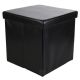 Taburet s úložným prostorem  38 x 38 x 38 cm, černý