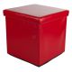 Taburet s úložným prostorem tmavě červený