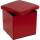 Taburet s úložným prostorem tmavě červený