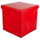 Taburet s úložným prostorem, červený