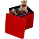 Taburet s úložným prostorem, červený
