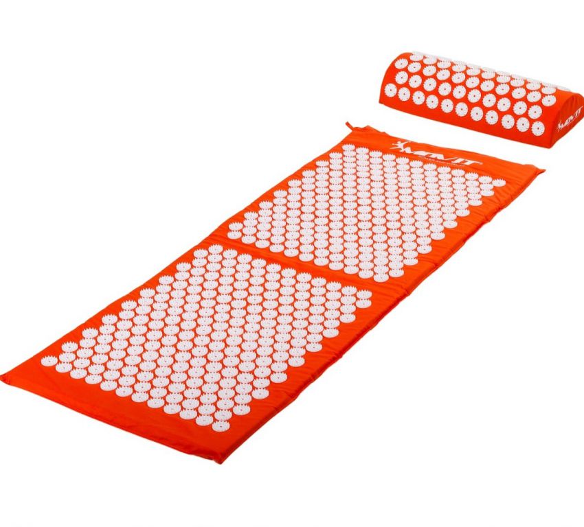 Akupresurní podložka s polštářem MOVIT 130 x 50 cm - oranžová