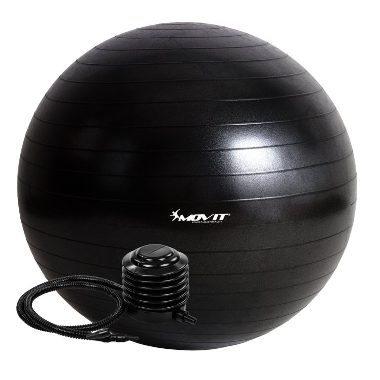 Gymnastický míč MOVIT s pumpou - 85 cm - černý