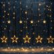 Vánoční světelný řetěz hvězdy 150 LED, teplá bílá, 8 funkcí