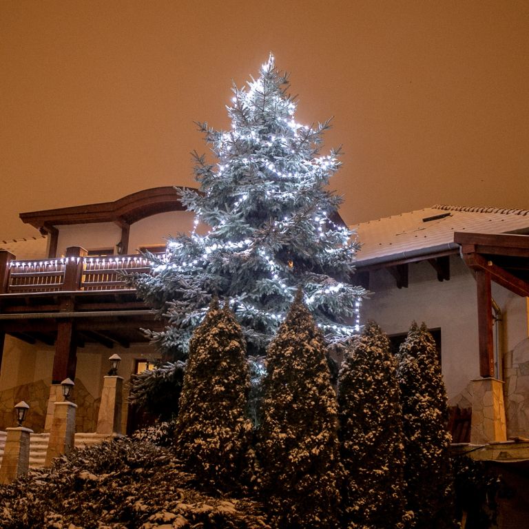 Vánoční LED osvětlení - 40 m, 400 LED, studeně bílé, ovladač