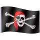 FLAGMASTER Pirátská vlajka Jolly Roger, 120 x 80 cm
