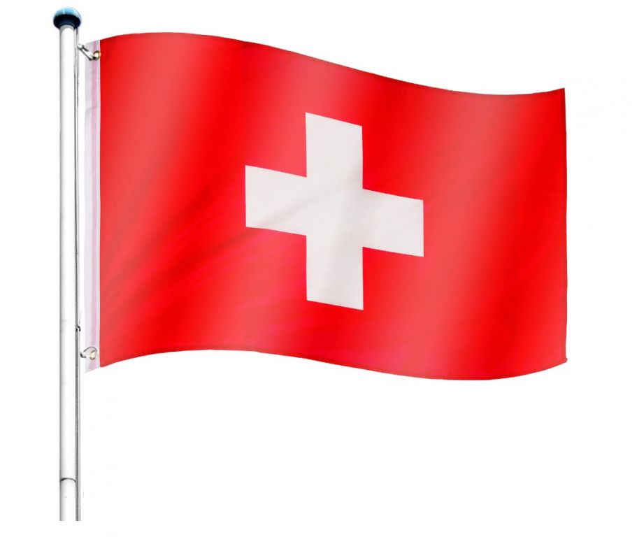 Vlajkový stožár vč. vlajky Švýcarsko - 650 cm