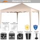 INSTENT Zahradní párty stan 3 x 3 m, champagne + 4 bočnice