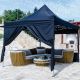 INSTENT PRO zahradní párty stan 3 x 3 m, černý + 2 bočnice