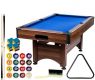 GamesPlanet Kulečníkový stůl 6 ft, hnědo/modrá s vybavením