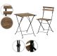 STILISTA Zahradní bistro set 2 židle + stůl, dřevo/kov