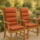 STILISTA Sada 2 polstrování na zahradní židle, oranžová
