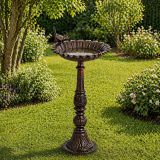 Pítko pro ptáky z litiny antická hnědá 50 x 24 cm