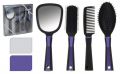 Dárková zkrášlovací sada - hřeben, kartáče, zrcátko - 3 barvy