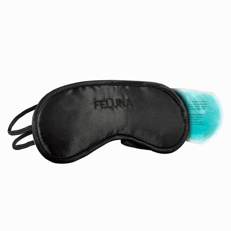 Feluna spací maska včetně chladící vložky - černá