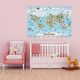 Dětská vzdělávací mapa světa 140 x 100 cm - anglický jazyk
