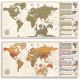 Stírací mapa světa v antik vintage stylu - 100 x 45 cm