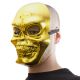 Halloweenská maska lebka, zlatá