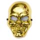 Halloweenská maska lebka, zlatá