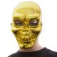 Halloweenská maska lebka, zlatá
