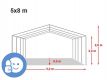 TRADGARD Zahradní párty stan CLASSIC, 5 x 8 m, bílý