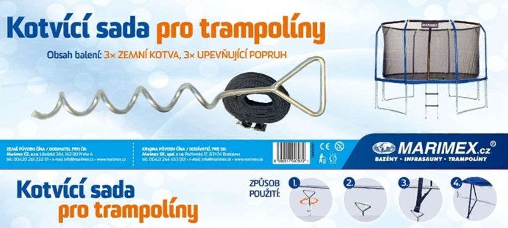 Kotvicí sada (3 ks) pro trampolíny Kotvicí sada (3 ks) pro trampolíny