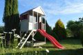 MARIMEX Dětský dřevěný domeček se skluzavkou, 280x242x197 cm