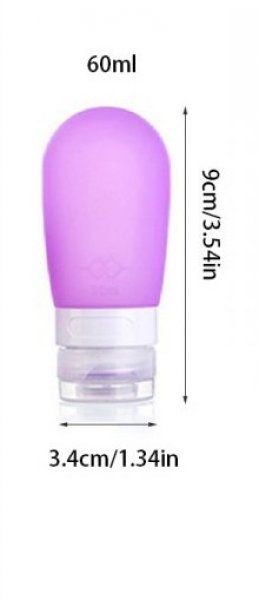 Cestovní silikonová lahvička na tekutiny - Fialová - 60 ml Cestovní silikonová lahvička na tekutiny - Fialová - 60 ml