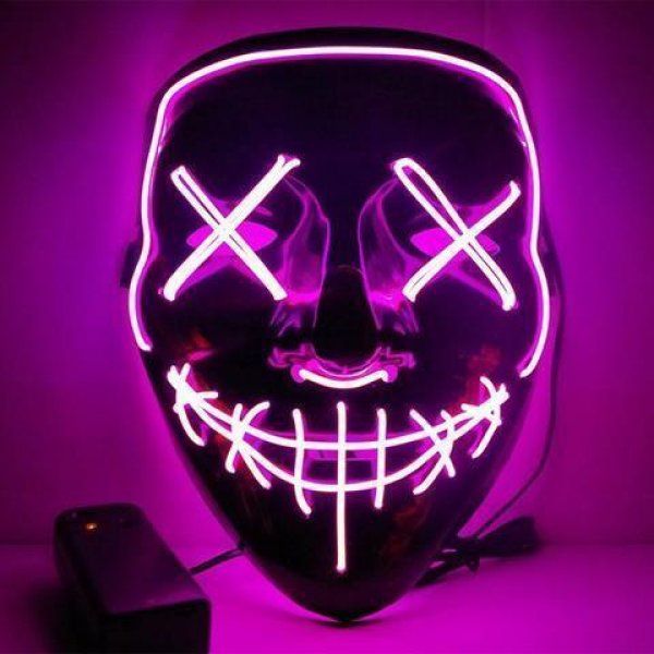 Maska se světelným efektem - The Purge - Růžová