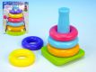 Skládanka pyramida s kroužky plast 5ks v krabici 6m+