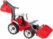 Traktor se lžící a bagrem plast červeno-bílý 65cm v krabici od 3 let