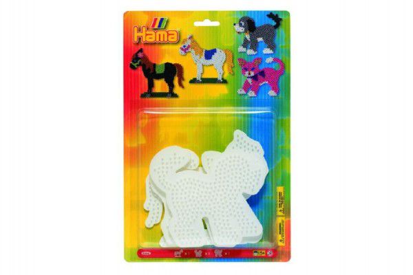 Podložka na zažehlovací korálky - kočka,kůň,pes 3ks na kartě 19x20cm
