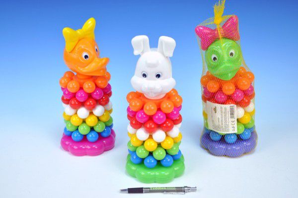 Teddies skládačka pyramida s kroužky plast 26cm zajíc