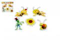 Pěnové dekorace na zeď Včelka Mája Slunečnice 5ks v sáčku 32x37cm
